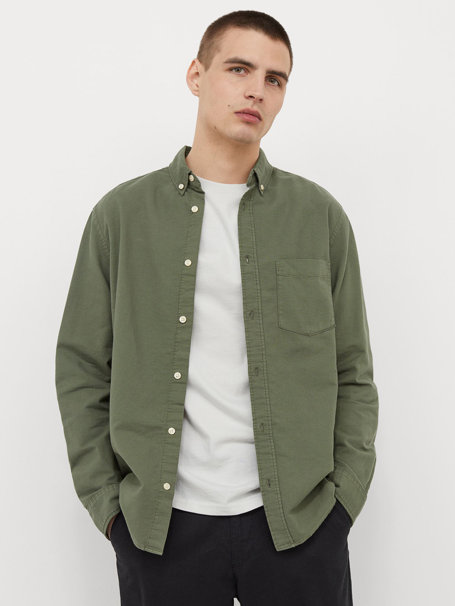 

Рубашка H& 7958361  Хаки, Рубашка H&M 7958361 M Хаки