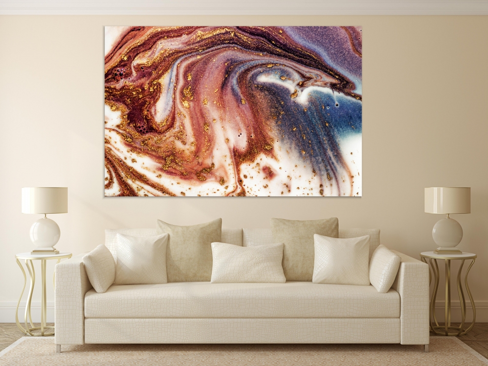 

Картина на холсте Абстракция Golden Swirl 90х120 см.