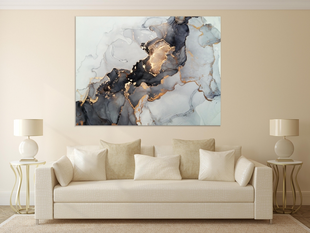 

Картина на холсте Абстракция Black And Gold 110х150 см.