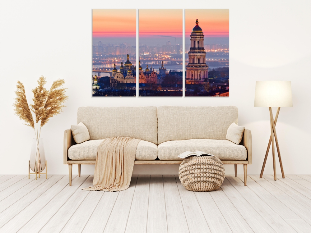 

Картина на холсте Модульные Модульная картина View Sunrise 3 картины 45х90 см.