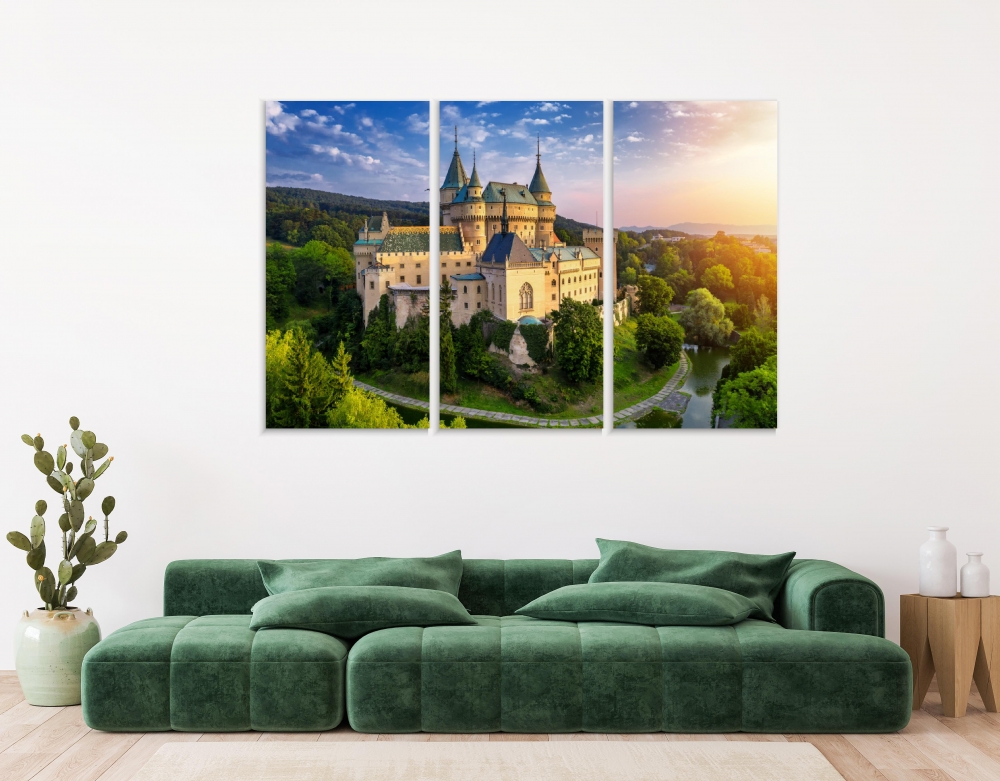 

Картина на холсте Модульные Модульная картина Bojnice Medieval Castle 3 картины 45х90 см.