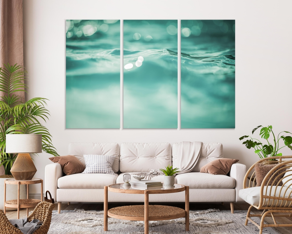 

Картина на холсте Модульные Модульная картина Sea Water 3 картины 70х140 см.
