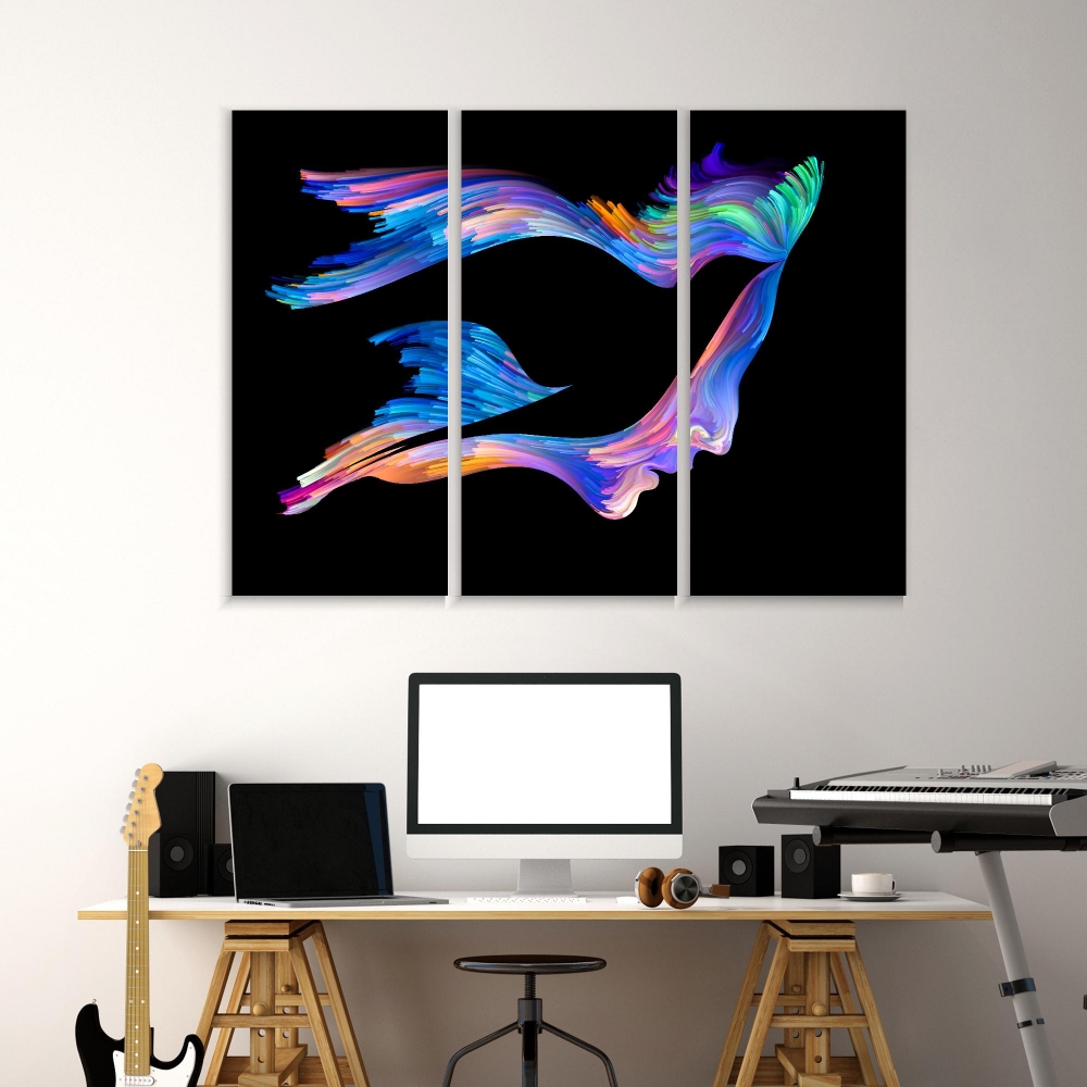 

Картина на холсте Модульные Модульная картина Bird Of Mind 3 картины 25х50 см.