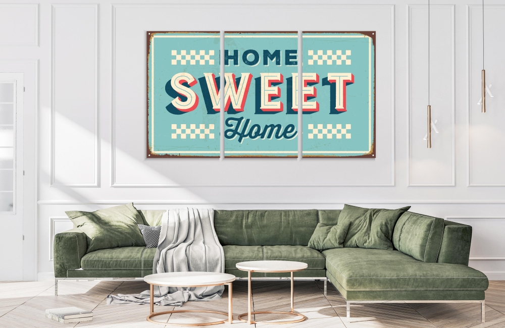

Картина на холсте Модульные Модульная картина Home Sweet Home 3 картины 25х50 см.