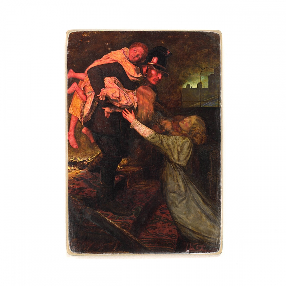 

Деревянный постер Искусство John Everett Millais - The rescue А2