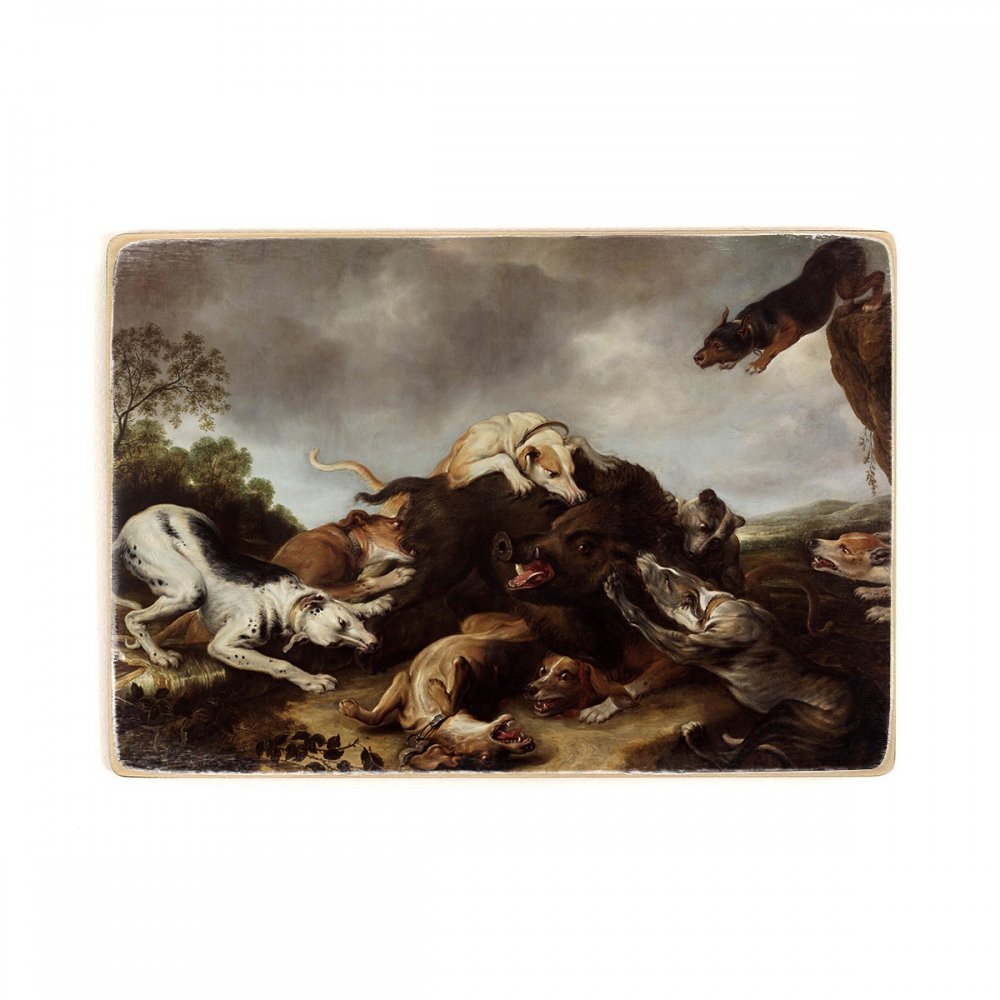 

Деревянный постер Искусство Frans Snyders and workshop - The boar hunt А2