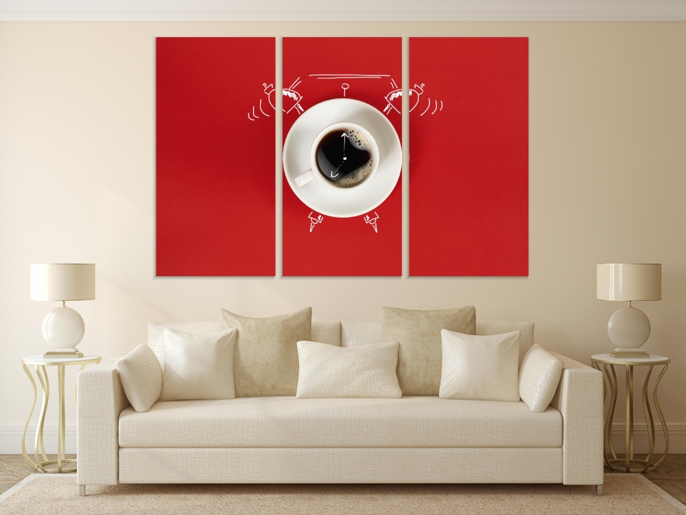 

Картина на холсте Модульные Модульная картина Milk Clock 3 картины 30х60 см.