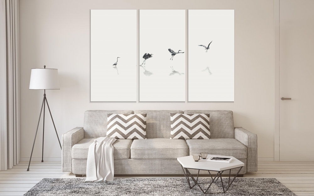 

Картина на холсте Модульные Модульная картина Flight Of Migratory Birds 3 картины 70х140 см.