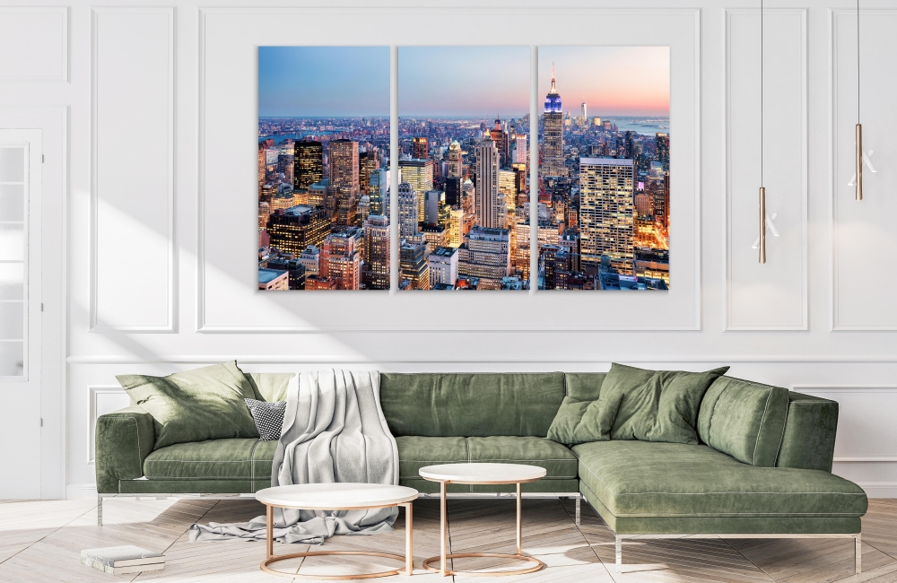 

Картина на холсте Модульные Модульная картина New York City 3 картины 45х90 см.