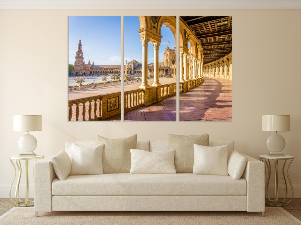 

Картина на холсте Модульные Модульная картина Area Of Spain 3 картины 25х50 см.