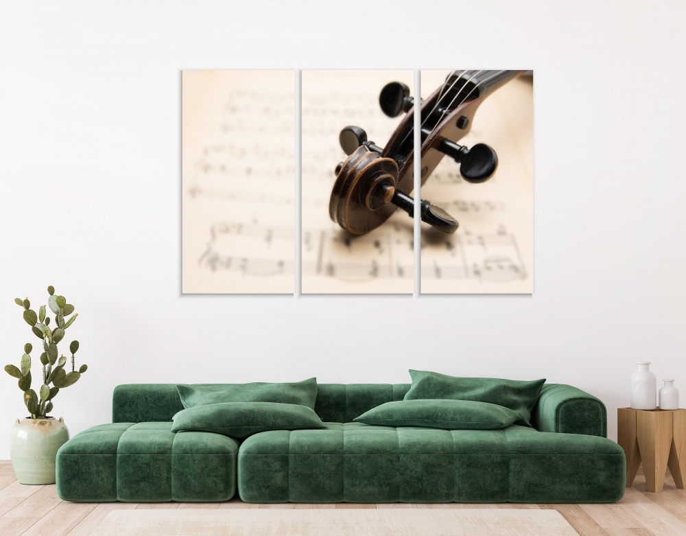 

Картина на холсте Модульные Модульная картина Old Violin 3 картины 60х120 см.