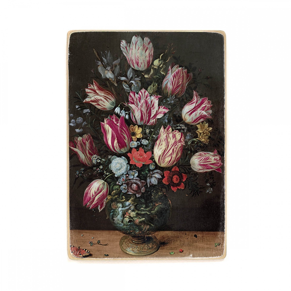 

Деревянный постер Искусство Andries Daniels and Frans Francken the Younger - Vase with Tulips А1
