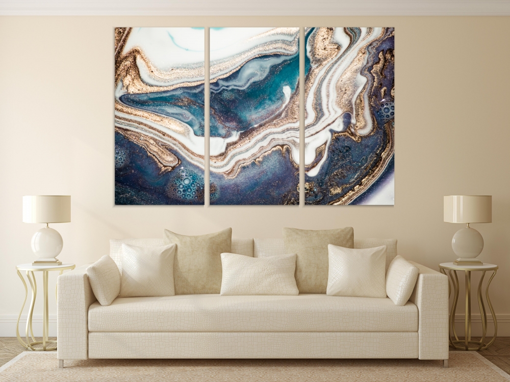 

Картина на холсте Модульные Модульная картина Swirls Of Marble 3 картины 25х50 см.