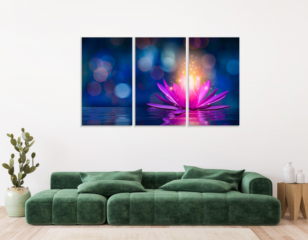 

Картина на холсте Модульные Модульная картина Pink Lotus 3 картины 30х60 см.