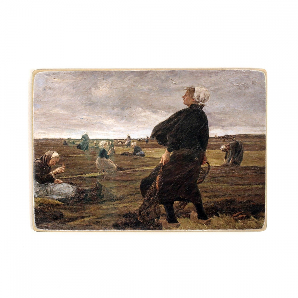 

Деревянный постер Искусство Max Liebermann - Women Mending Nets (1887–1889) А1