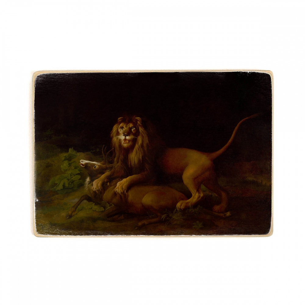 

Деревянный постер Искусство George Stubbs - A Lion Attacking a Stag А1