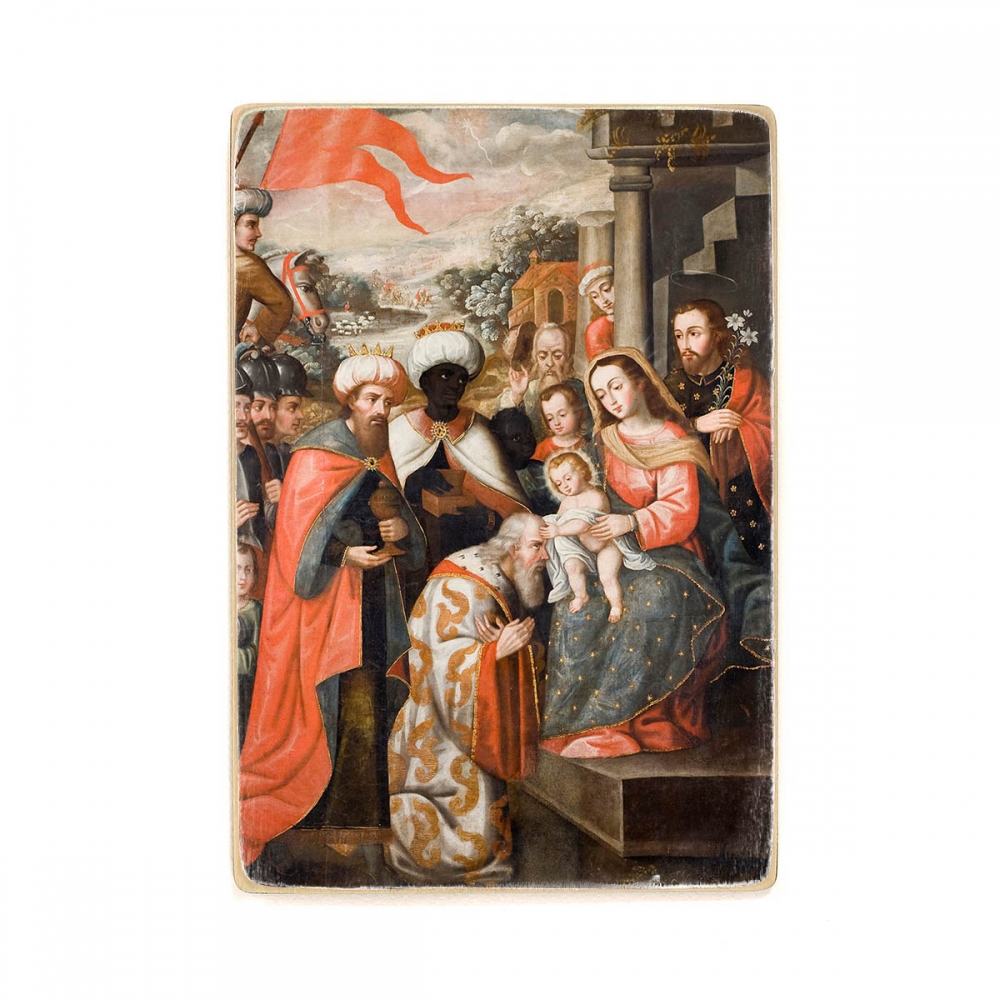 

Деревянный постер Искусство Anonymous Cusco School - Adoration of the Magi А1
