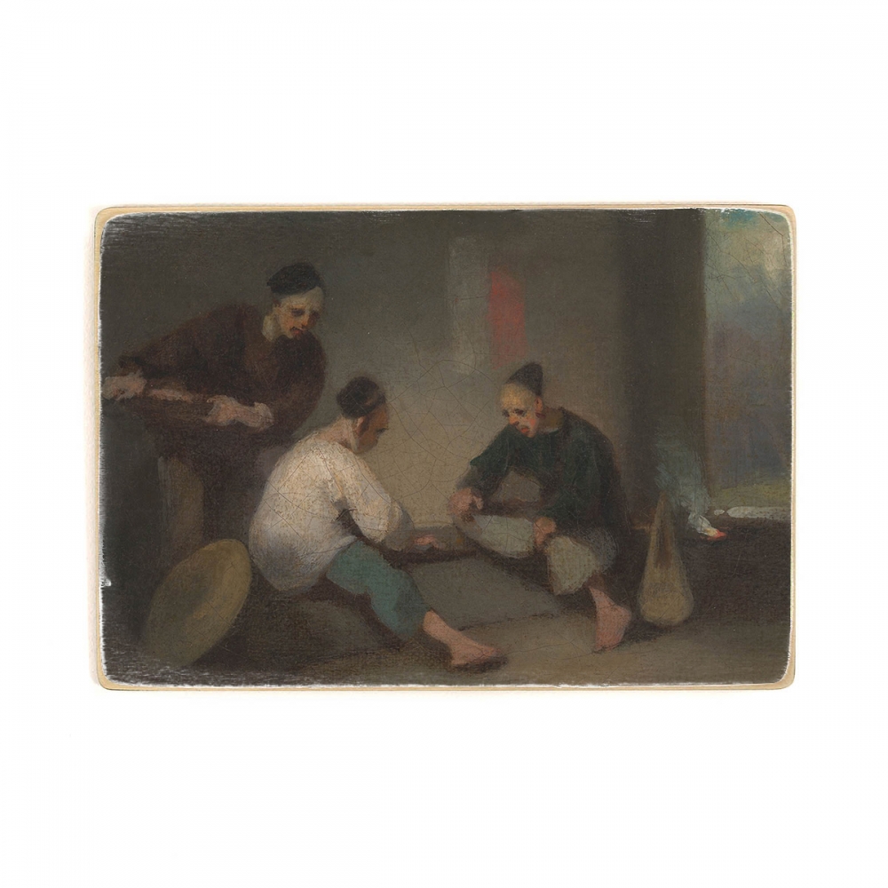 

Деревянный постер Искусство George Chinnery - Chinese Gamblers А1