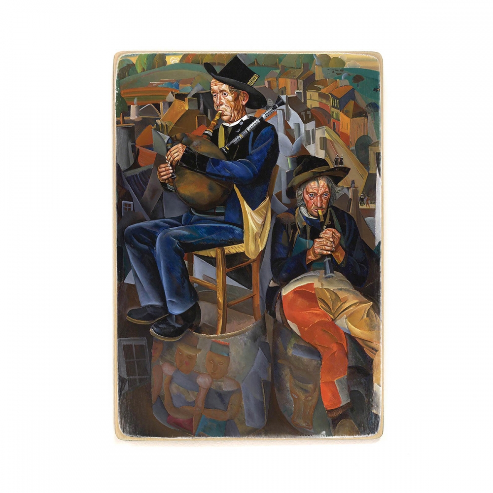 

Деревянный постер Искусство Peasants Playing Pipes - Breton Bagpipers (1924) А1