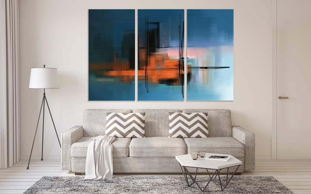 

Картина на холсте Модульные Модульная картина Colorful Abstract Acrylic Painting 3 картины 70х140 см.