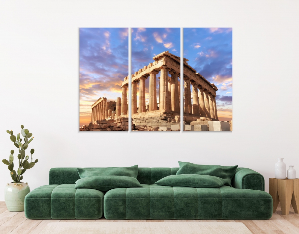 

Картина на холсте Модульные Модульная картина Parfenon Greece 3 картины 70х140 см.