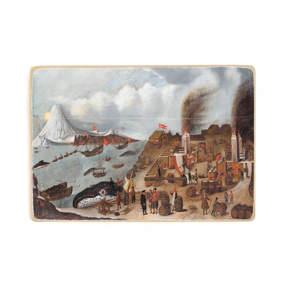 

Деревянный постер Искусство Abraham Speeck - Danish Whaling Station А1