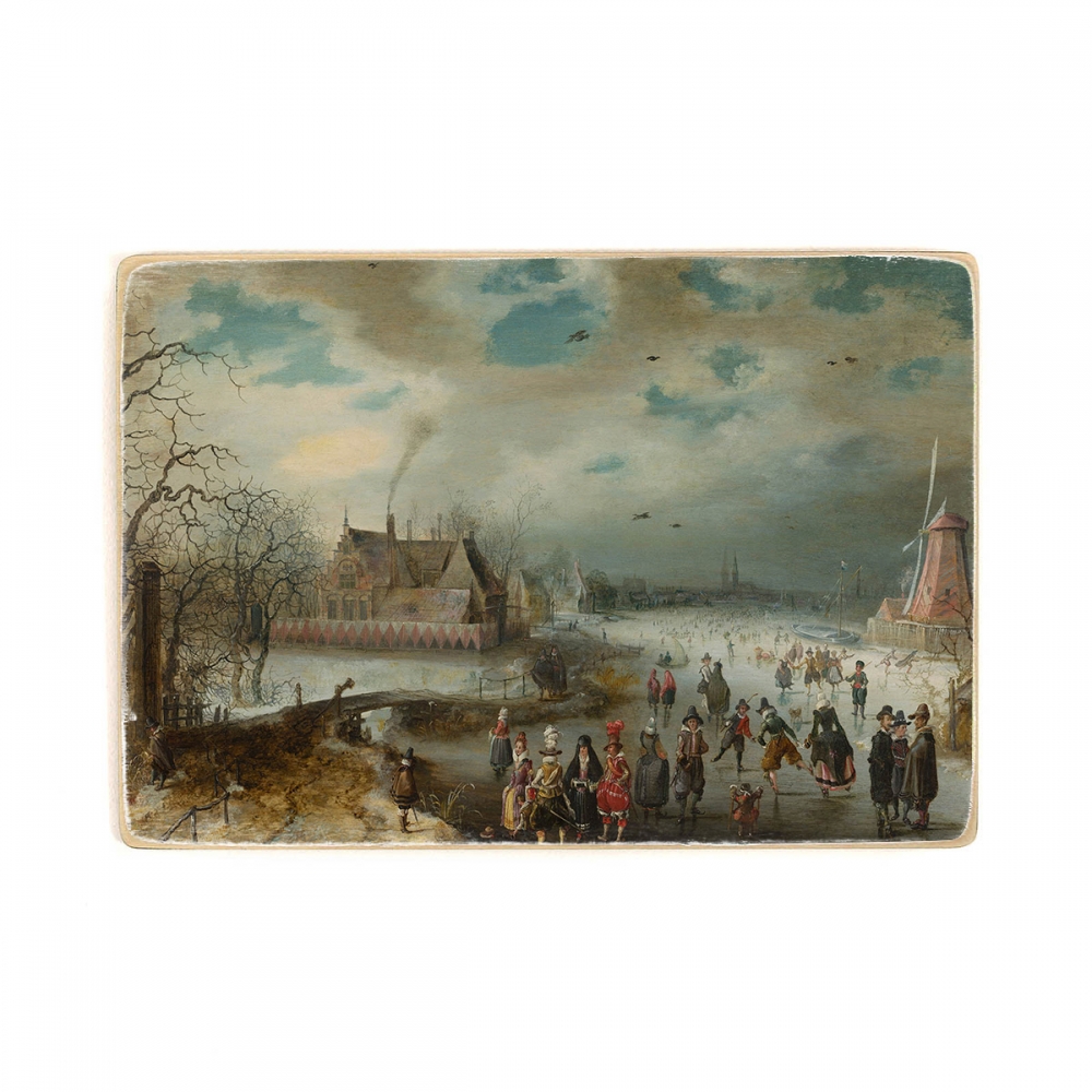 

Деревянный постер Искусство Adam van Breen - Skating on the Frozen Amstel River А2