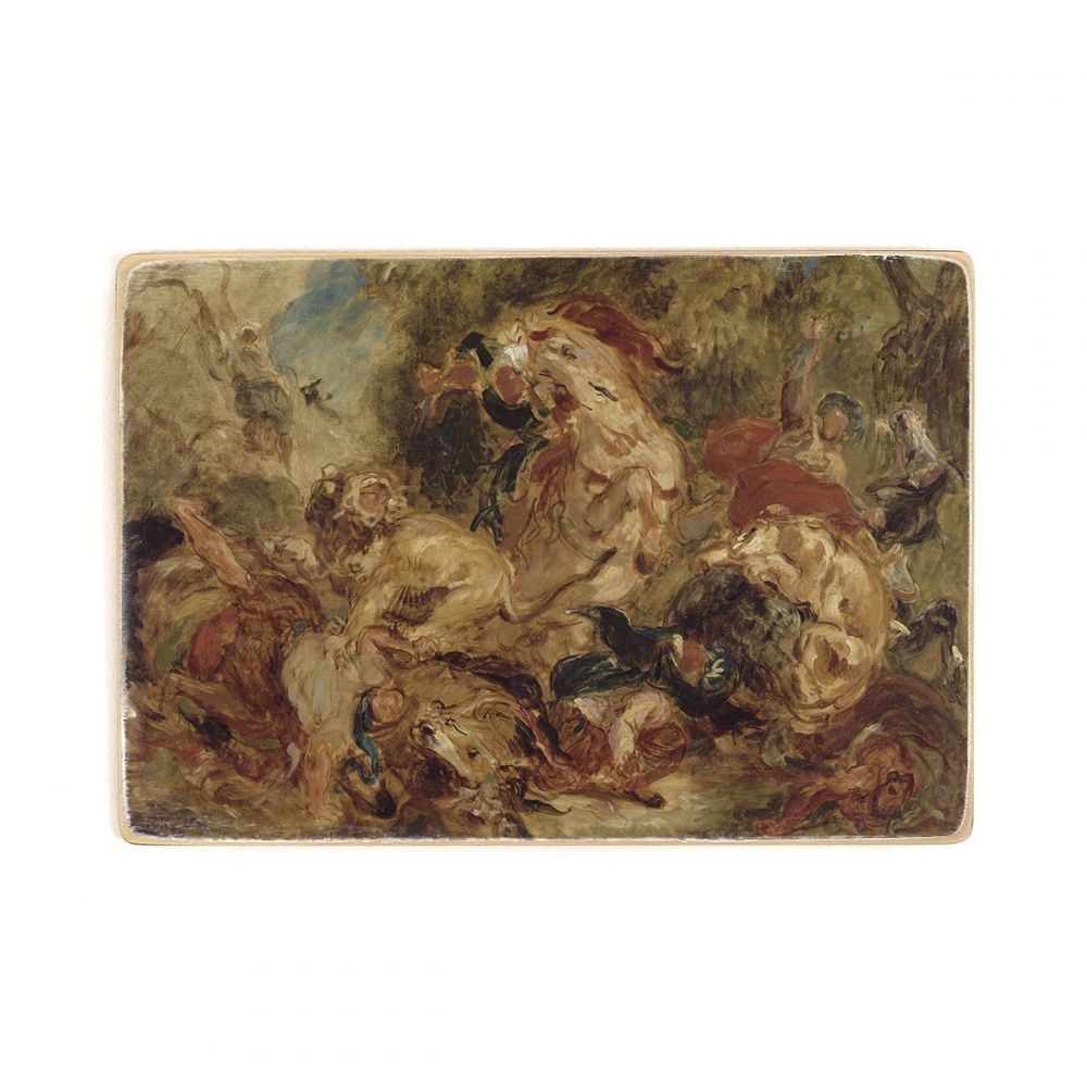 

Деревянный постер Искусство Eugène Delacroix - The Lion Hunt А1