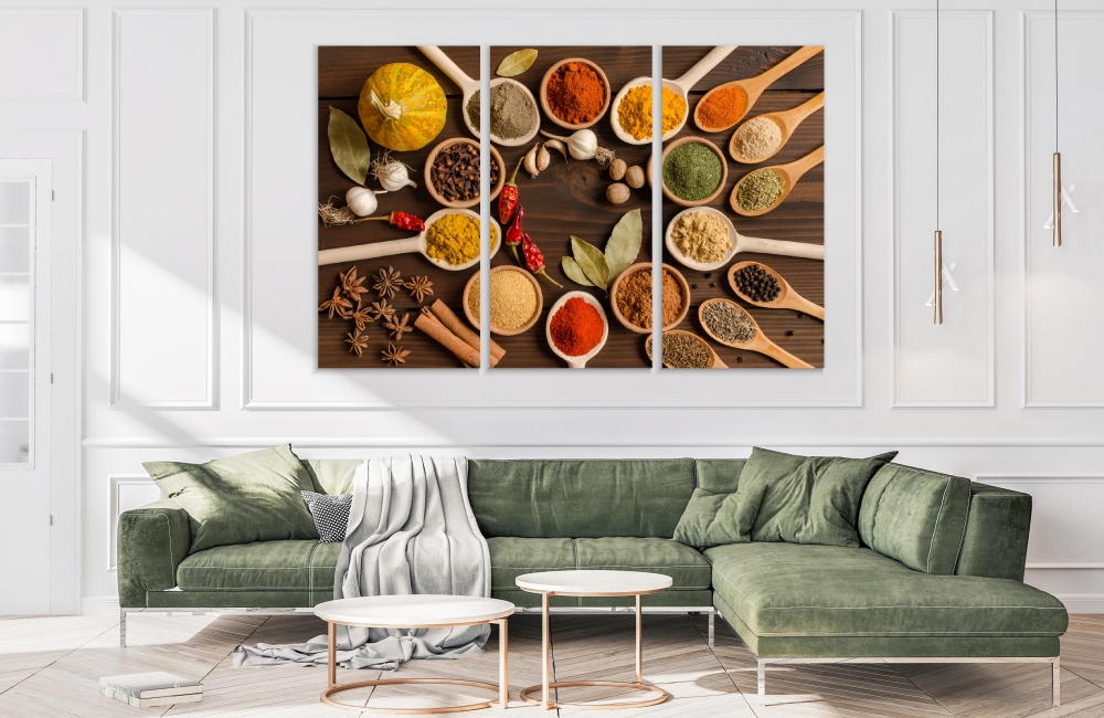 

Картина на холсте Модульные Модульная картина Set Indian Spices 3 картины 25х50 см.