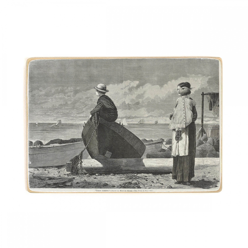 

Деревянный постер Искусство Winslow Homer - Dad's Coming! А1