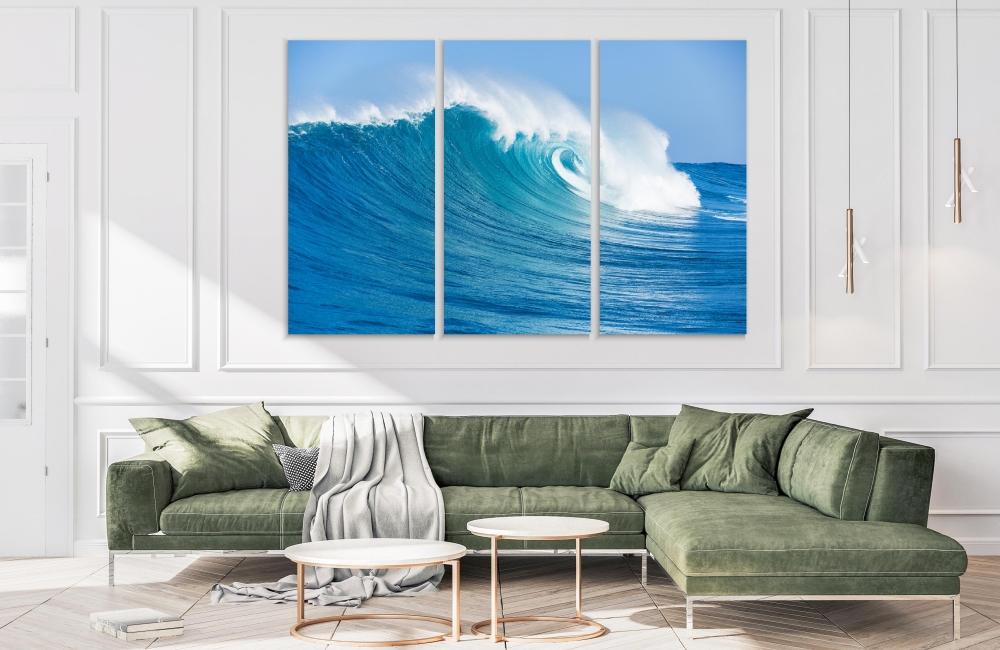 

Картина на холсте Модульные Модульная картина Blue Sea Wave 3 картины 30х60 см.