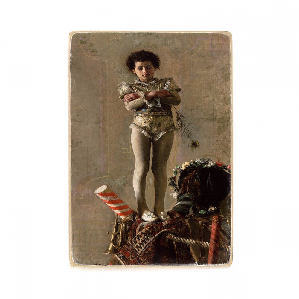 

Деревянный постер Искусство Antonio Mancini, Italian - Il Saltimbanco А1