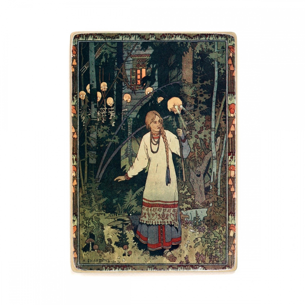 

Деревянный постер Искусство Ivan Bilibin - Vasilisa At The Hut Of Baba Yaga А2