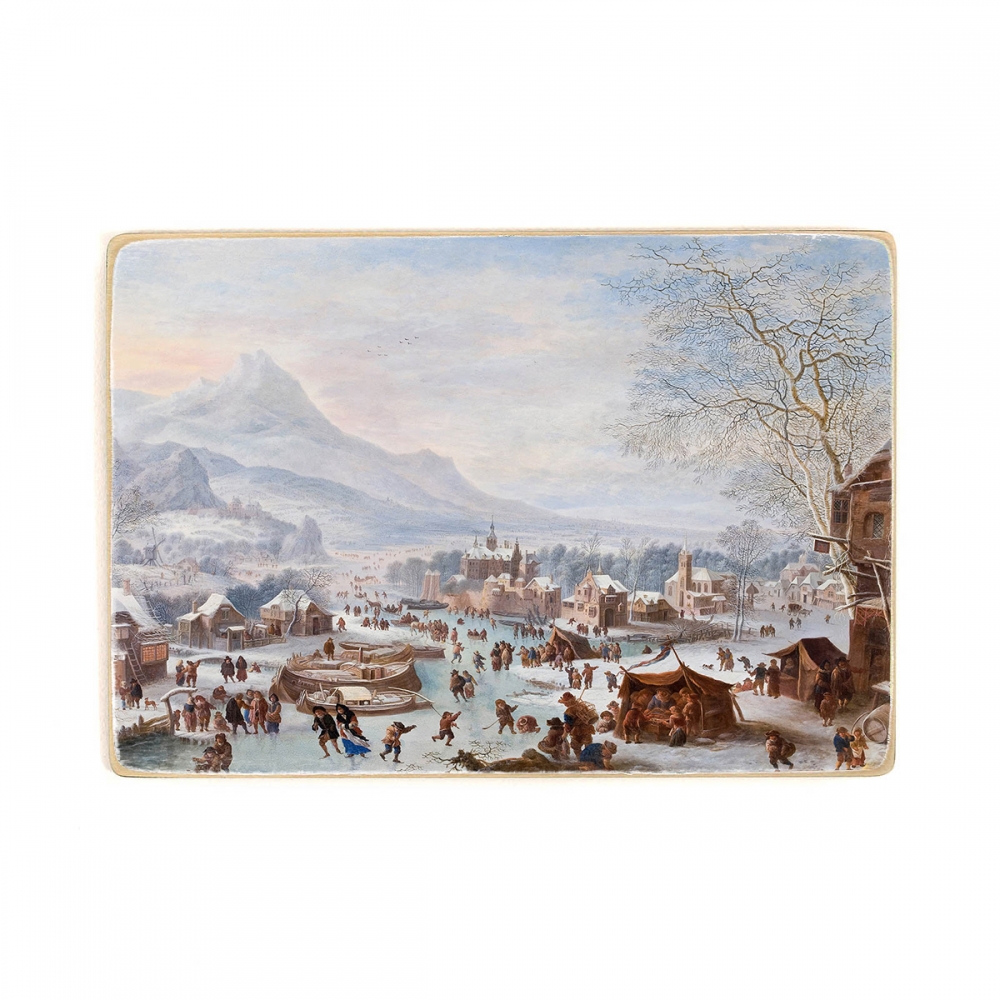 

Деревянный постер Искусство Jan Griffier - Winter Scene with Skaters А2