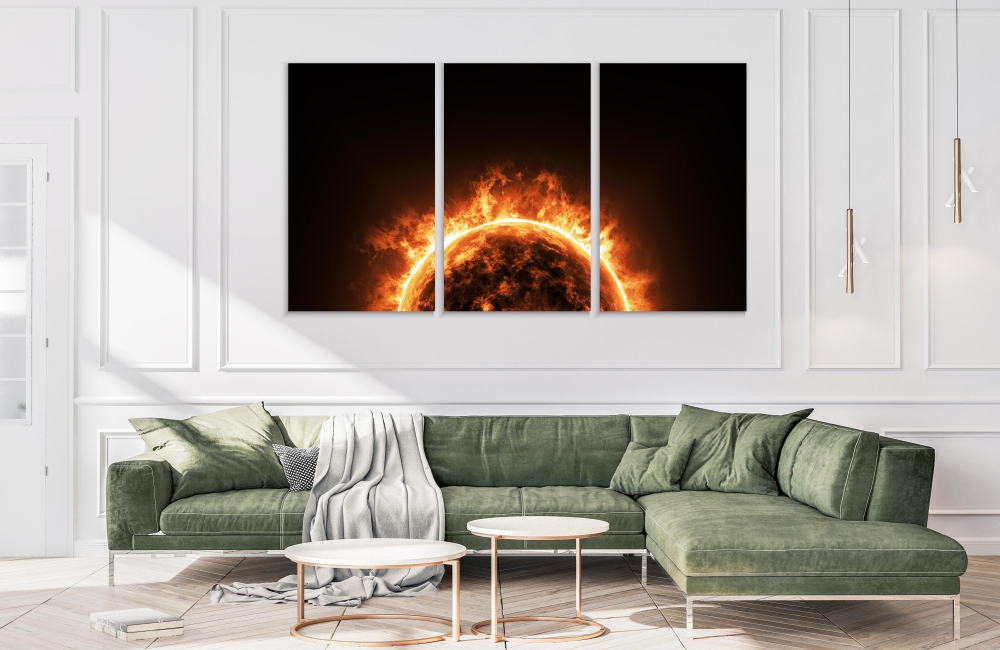 

Картина на холсте Модульные Модульная картина Sun Energy 3 картины 25х50 см.