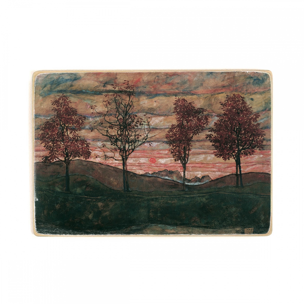 

Деревянный постер Искусство Egon Schiele - Four Trees А1