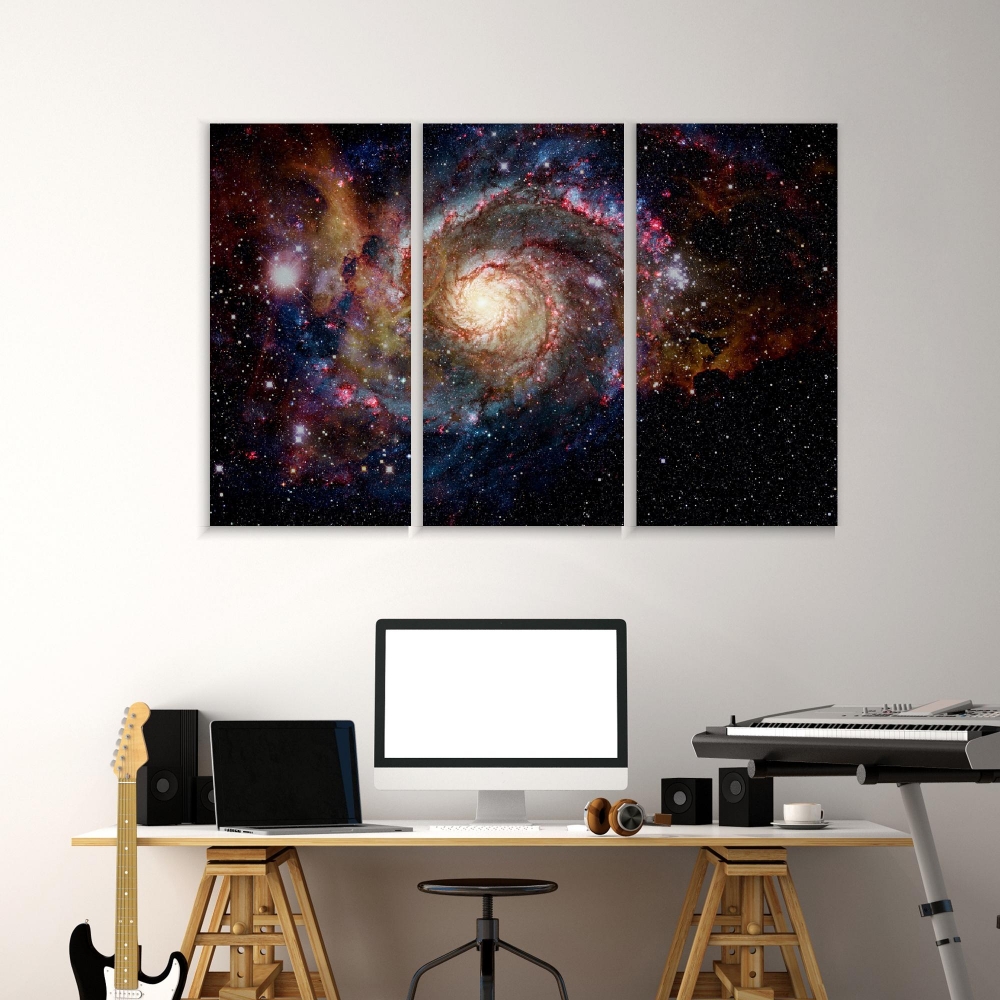 

Картина на холсте Модульные Модульная картина Galaxy And Nebula 3 картины 25х50 см.