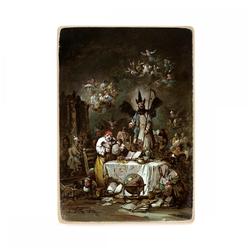

Деревянный постер Искусство Eugenio Lucas Velázquez - Allegorical caprice. The Avarice А2