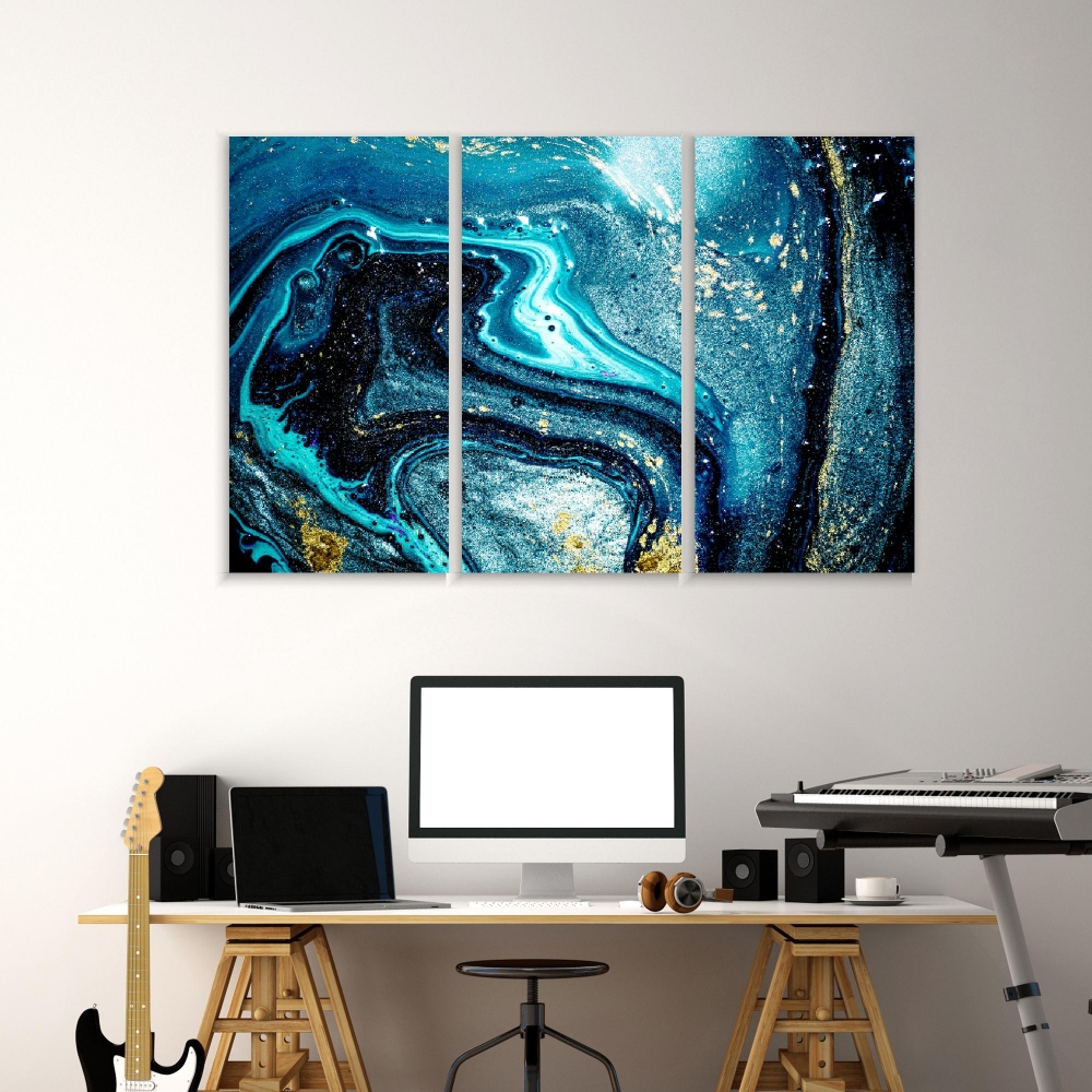 

Картина на холсте Модульные Модульная картина Abstract Ocean Art 3 картины 60х120 см.