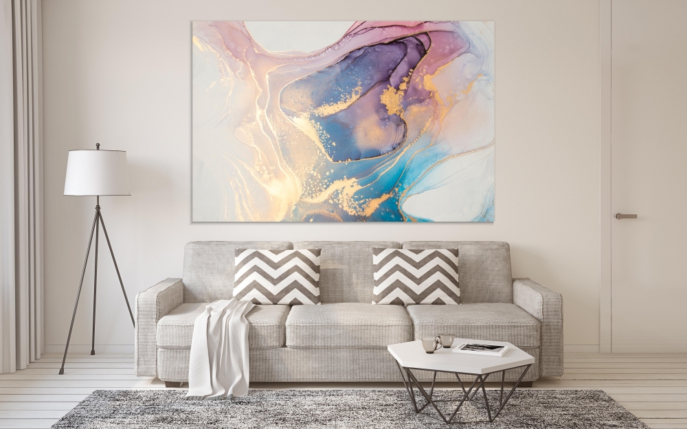 

Картина на холсте Абстракция Glowing Gold Veins 50х65 см.