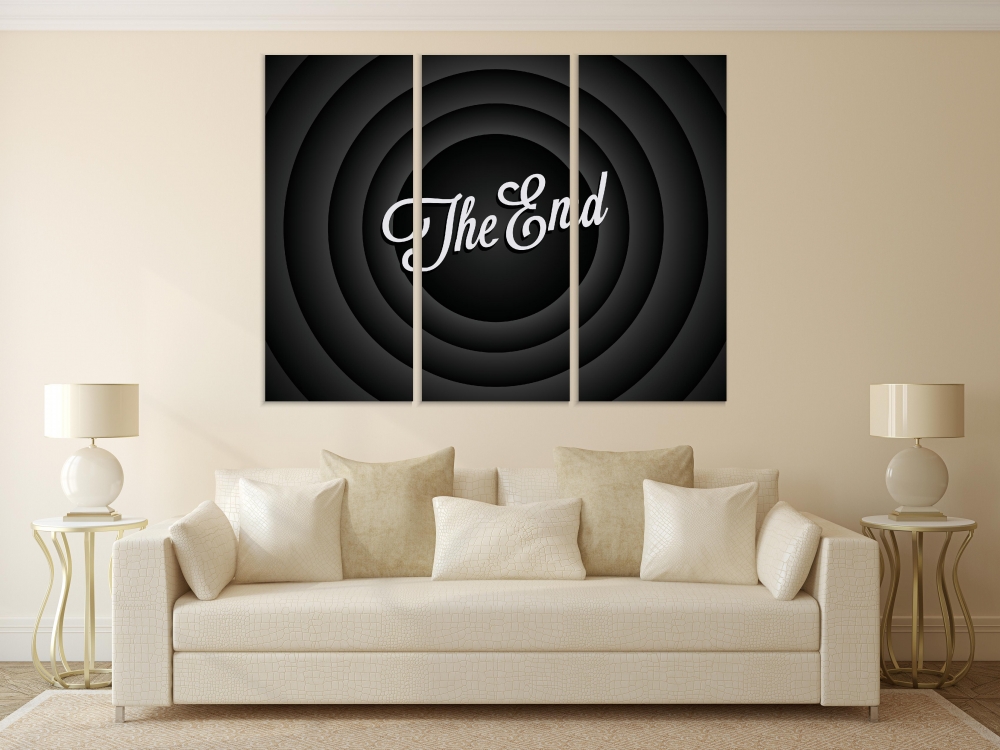 

Картина на холсте Модульные Модульная картина The End Black And White 3 картины 30х60 см.