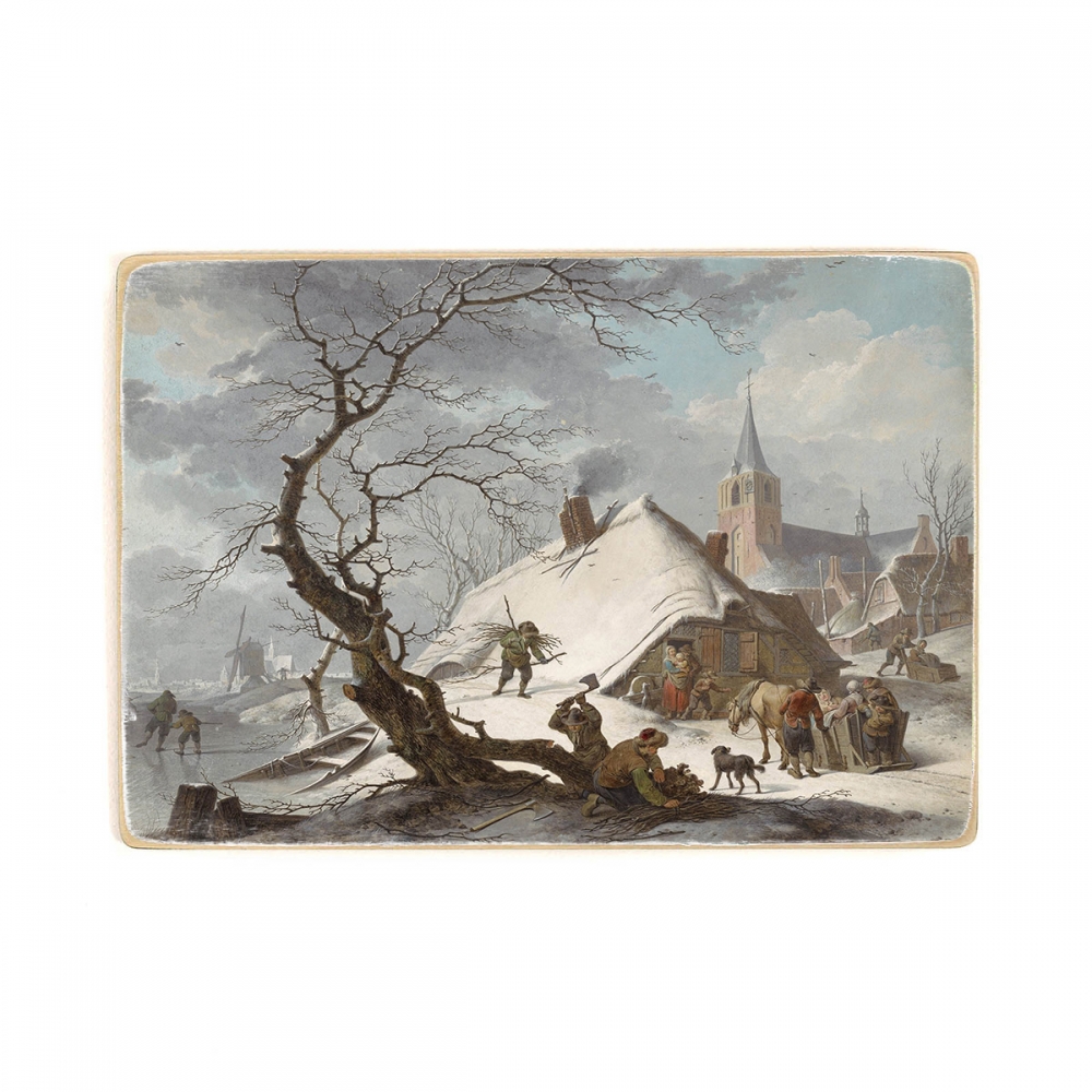 

Деревянный постер Искусство Hendrik Meyer - A Winter Scene А1
