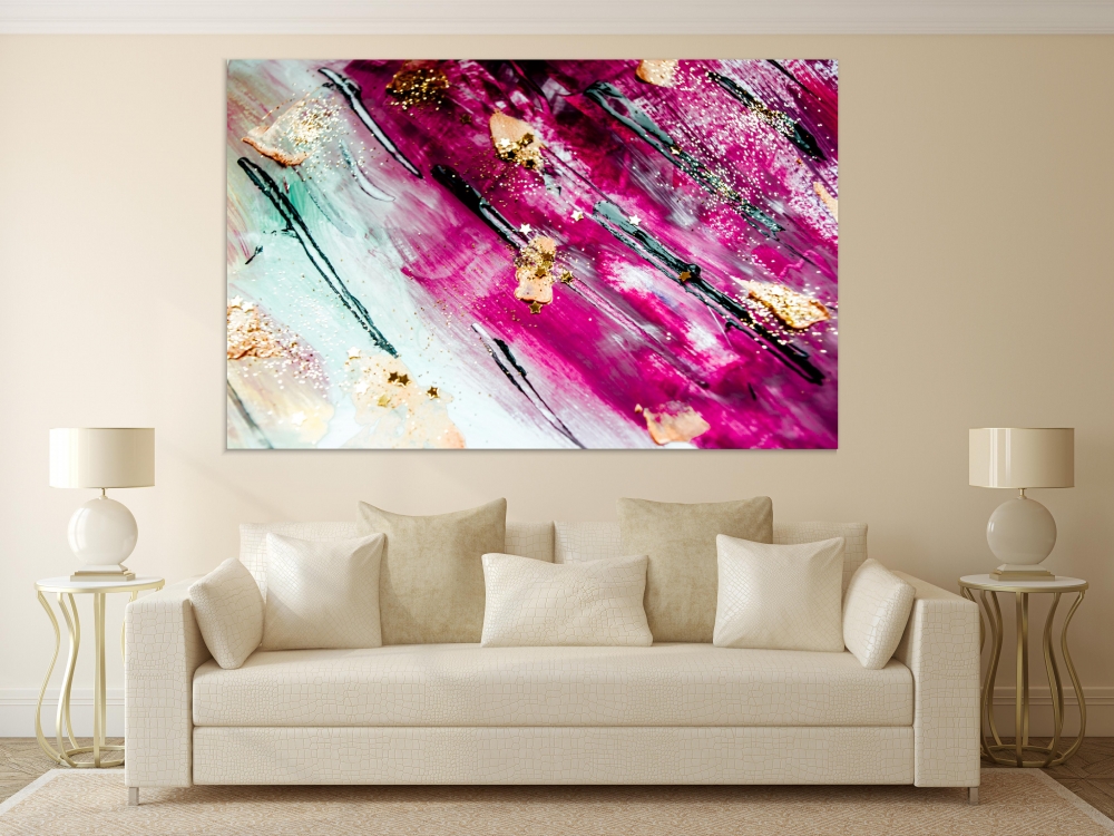 

Картина на холсте Абстракция Gold Flowers And Sparkles 110х150 см.