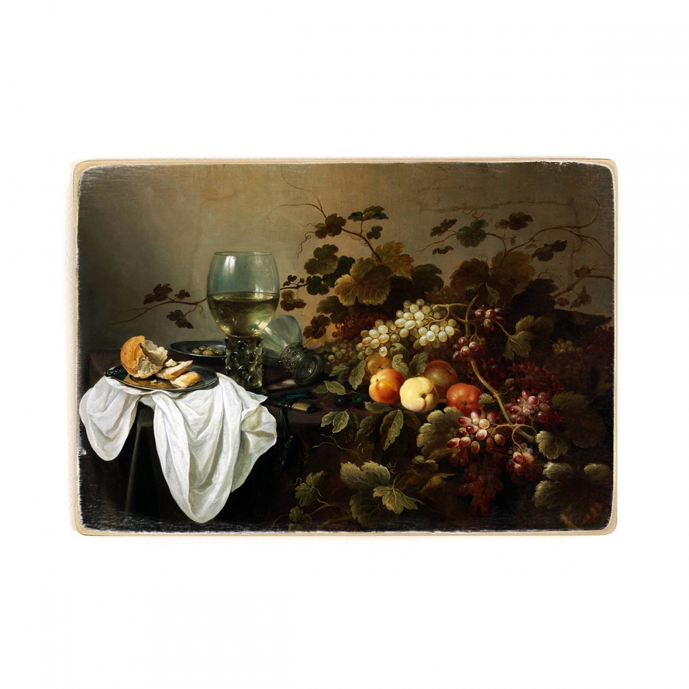 

Деревянный постер Искусство Pieter Claesz - Still Life with Fruit and Roemer (1644) А2