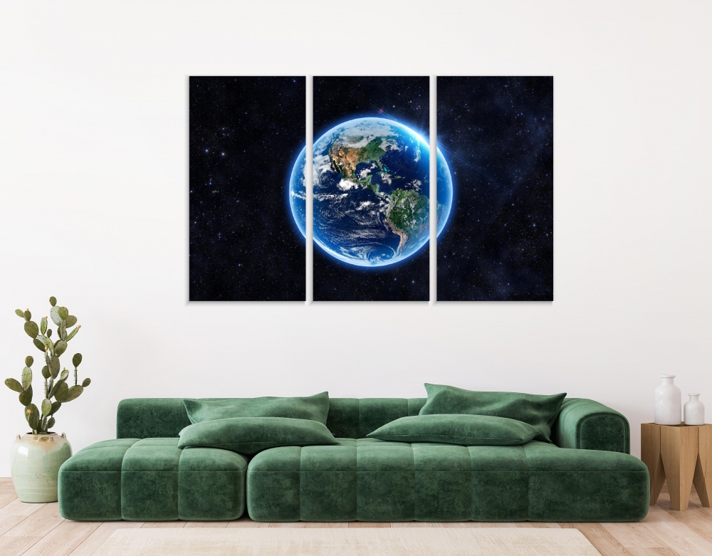 

Картина на холсте Модульные Модульная картина Planet Earth 3 картины 45х90 см.