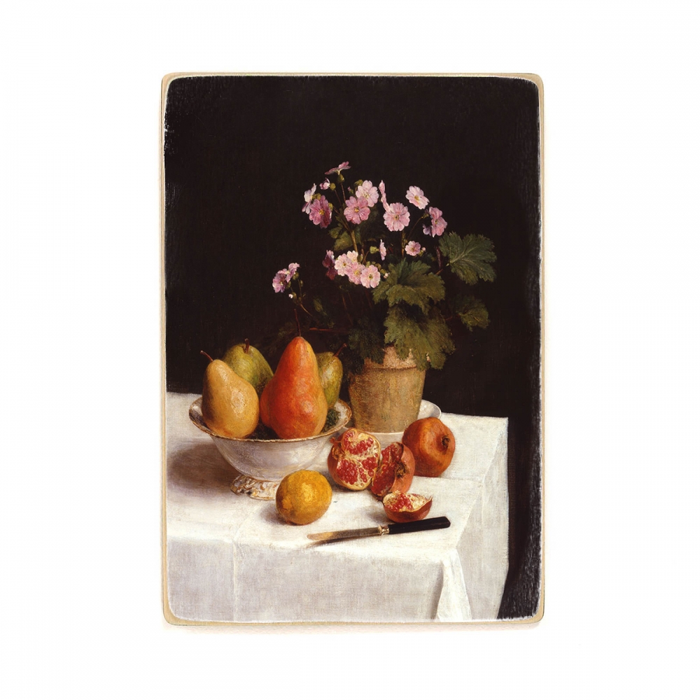 

Деревянный постер Искусство Henri Fantin-Latour - Still life (primroses, pears and promenates) А2