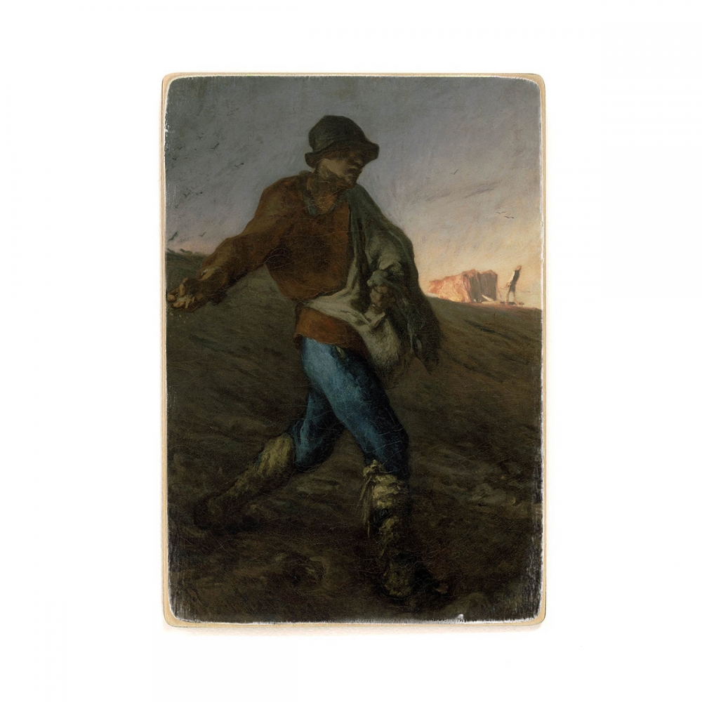 

Деревянный постер Искусство Jean-François Millet - The Sower А2