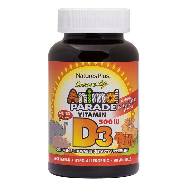 

Витамин D3 для детей Animal Parade Vitamin D3 500 IU Children`s Chewable Nature's Plus черная вишня 500 МЕ 90 конфет (NP011)