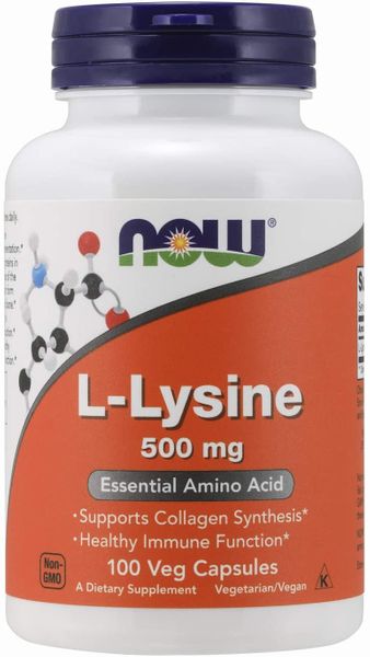 

L- лизин L-Lysine Now Foods 500 мг 100 капсул (NF093)