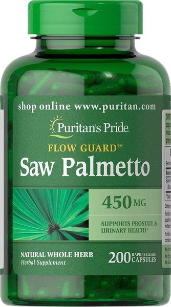 

Со пальметто Saw Palmetto Puritan's Pride 450 мг 200 капсул (PP267)